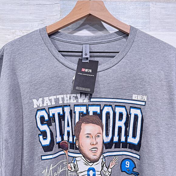 NFLPA Matthew Stafford Caricature Graphic T Shirt Gray Football NFL Mens XL - Picture 2 of 7